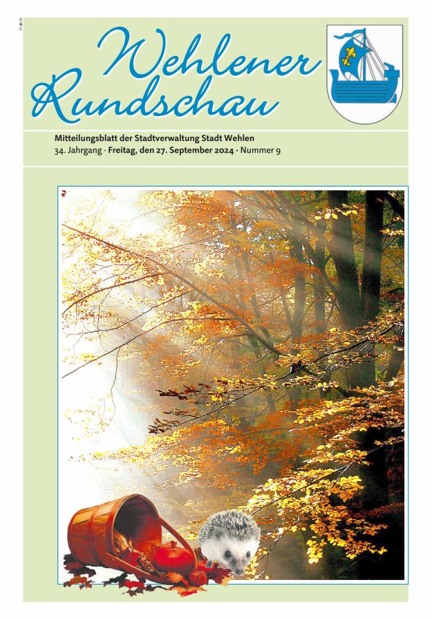 Wehlener Rundschau - Mitteilungsblatt der Stadtverwaltung Stadt Wehlen Titelblatt 09/2024