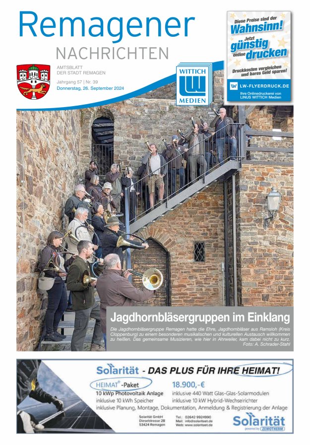 Remagener Nachrichten Titelblatt 39/2024