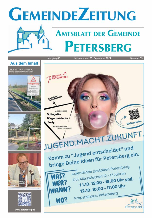 Amtsblatt Blickpunkt Petersberg Titelblatt 39/2024