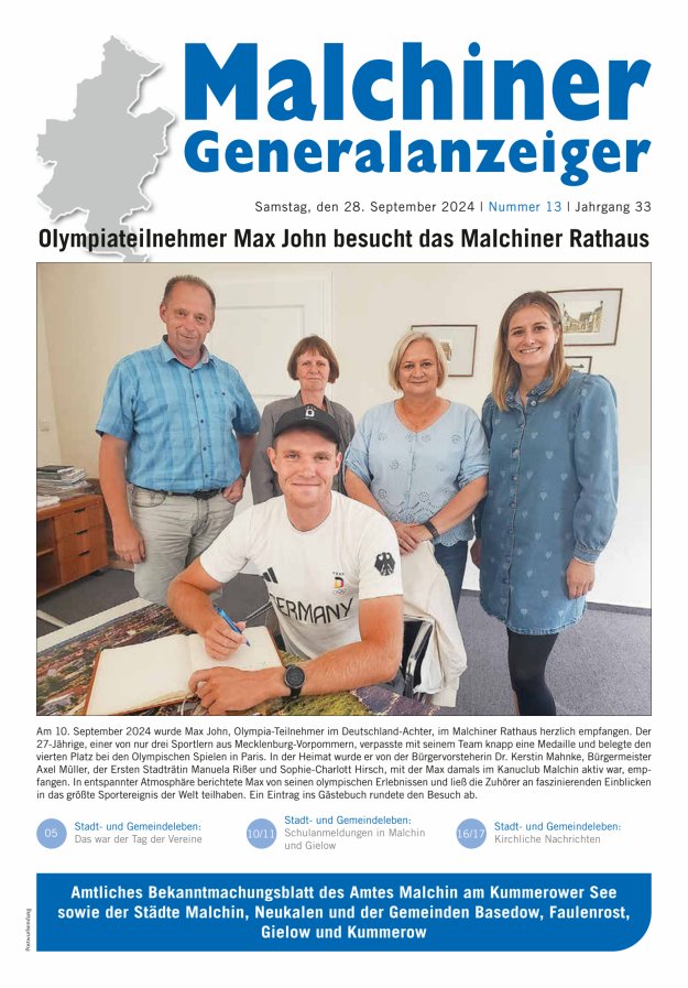 Malchiner Generalanzeiger Titelblatt 13/2024