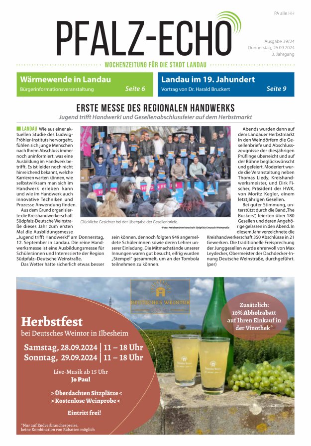 Pfalz-Echo Titelblatt 36/2024