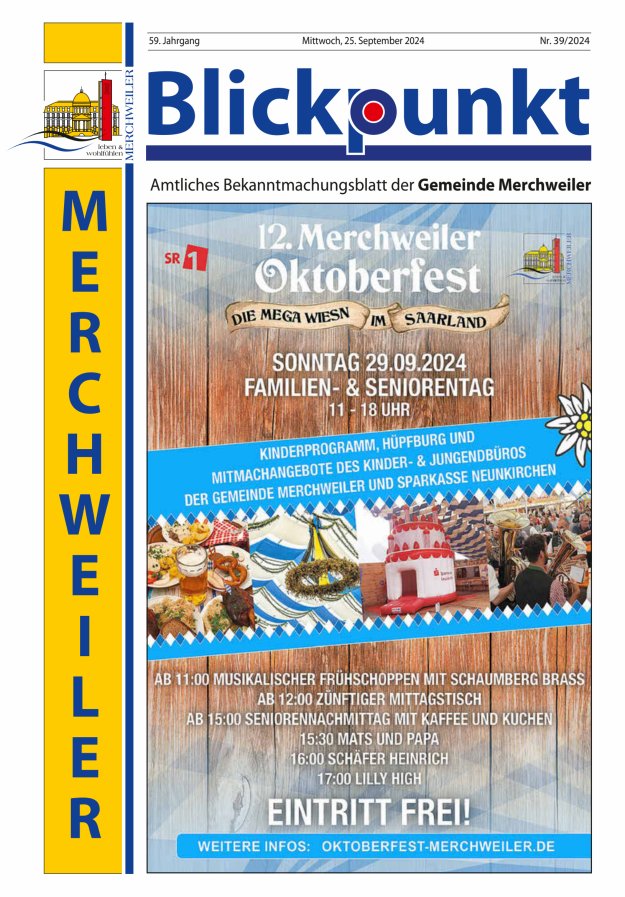 Blickpunkt Merchweiler Titelblatt 39/2024