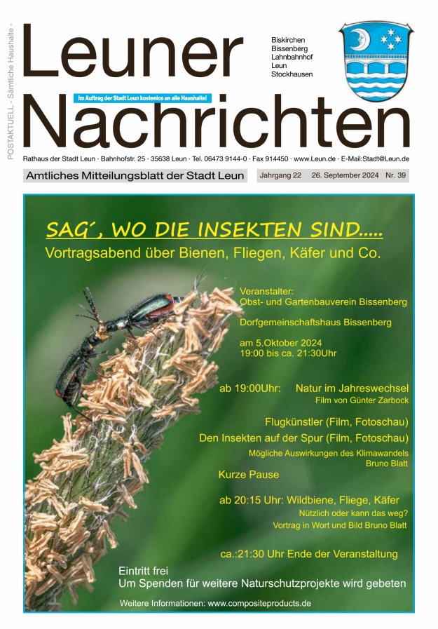 Leuner Nachrichten Titelblatt 39/2024