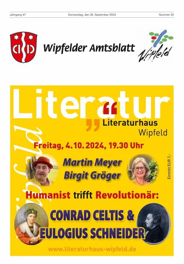 Wipfelder Amtsblatt Titelblatt 20/2024
