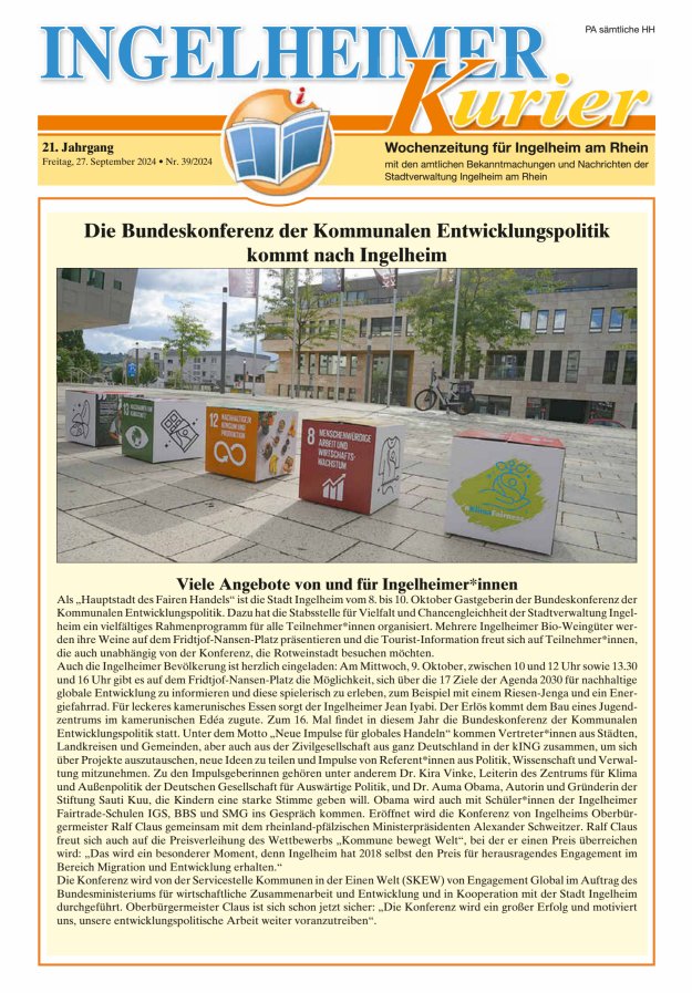Ingelheimer Kurier Titelblatt 39/2024
