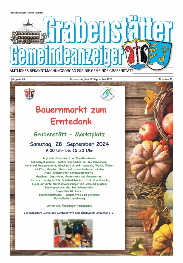 Grabenstätter Gemeindeanzeiger Titelblatt 20/2024