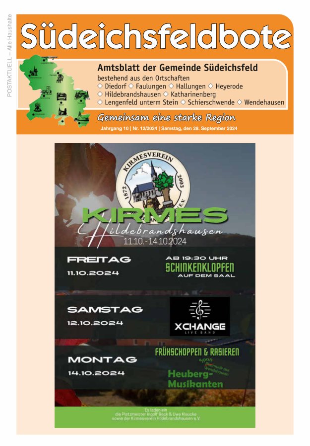 Amtsblatt der Gemeinde Südeichsfeld Titelblatt 12/2024