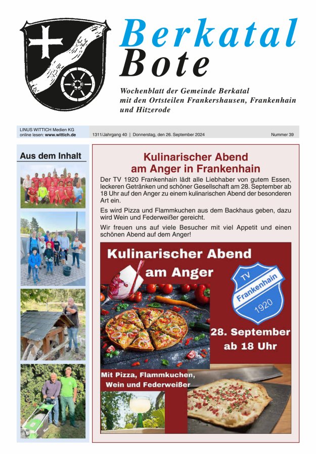Berkatal Bote Titelblatt 39/2024
