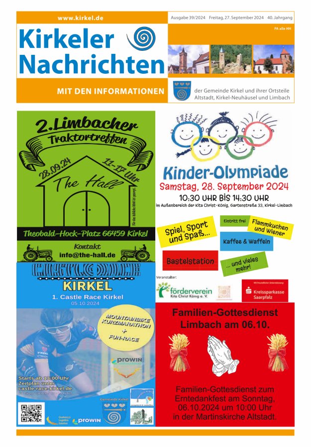 Kirkeler Nachrichten Titelblatt 39/2024