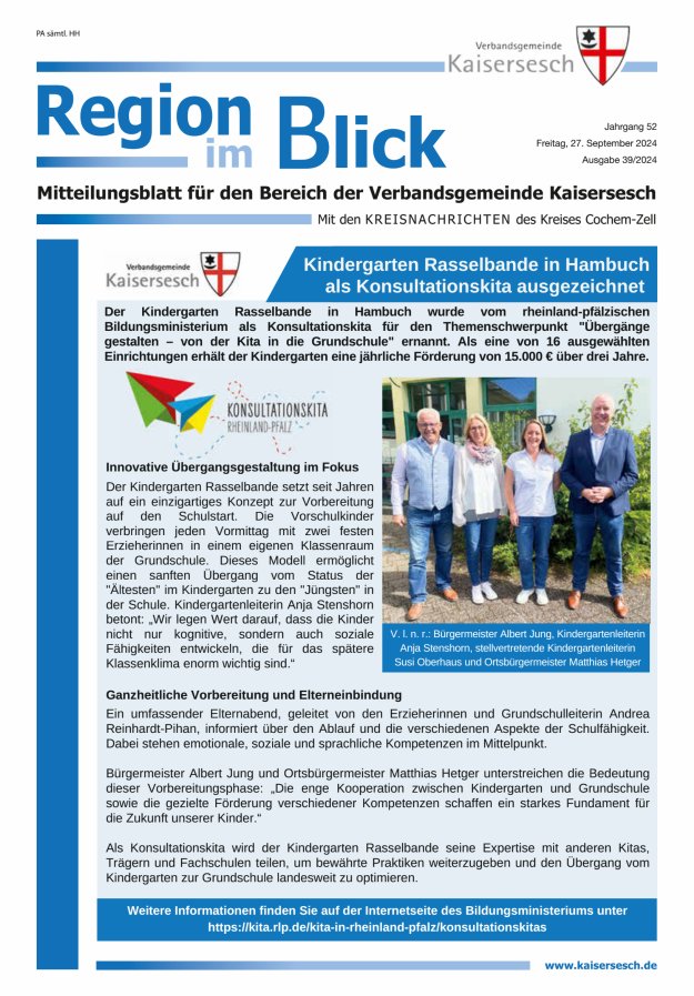 Region im Blick VG Kaisersesch Titelblatt 39/2024