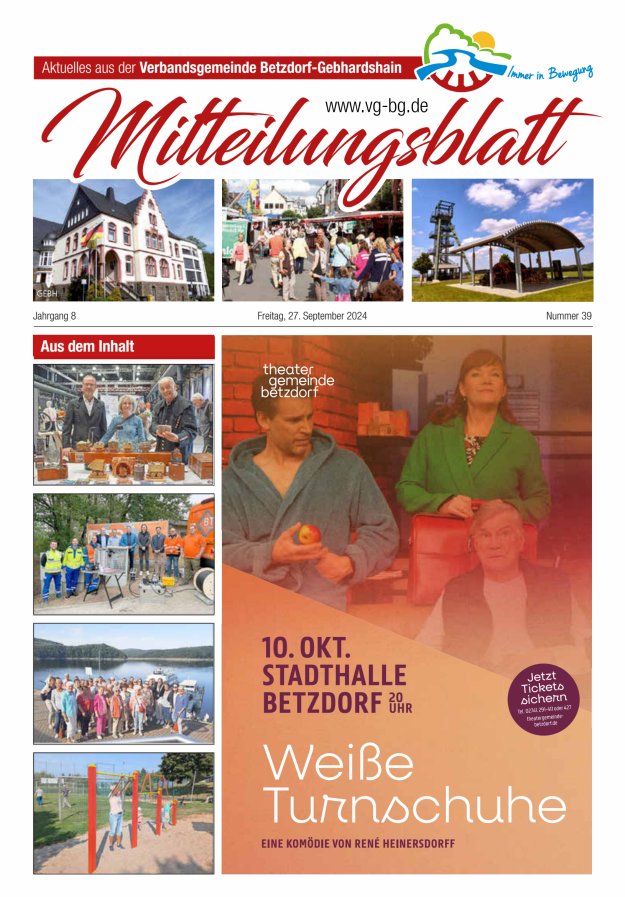 Aktuelles aus der VG Betzdorf-Gebhardshain Ausgabe Gebhardshain Titelblatt 39/2024