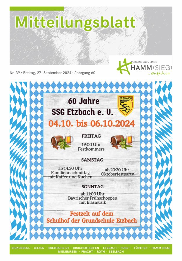 Mitteilungsblatt Hamm (Sieg) Titelblatt 39/2024