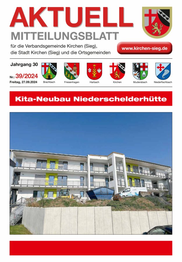 Aktuell - Mitteilungsblatt für die VG Kirchen (Sieg) Titelblatt 39/2024