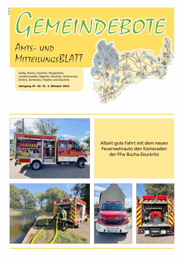 Gemeindebote - Amts- und Mitteilungsblatt Titelblatt 10/2024