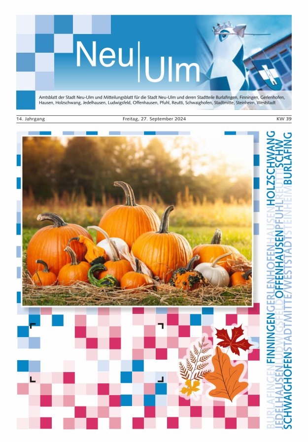 Amtsblatt der Stadt Neu-Ulm und Mitteilungsblatt für die Stadt Neu-Ulm Titelblatt 39/2024