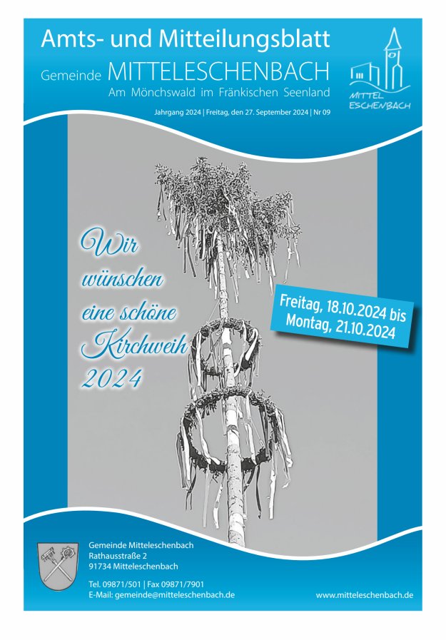 Amts- und Mitteilungsblatt Gemeinde Mitteleschenbach Titelblatt 09/2024