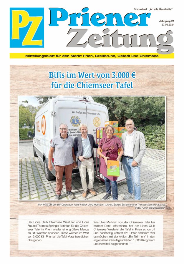 Priener Zeitung Titelblatt 09/2024