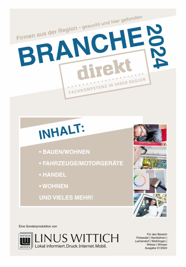 Branchenverzeichnis für den LK Celle Titelblatt 01/2024