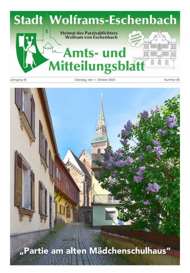 Amts- und Mitteilungsblatt Stadt Wolframs-Eschenbach Titelblatt 09/2024