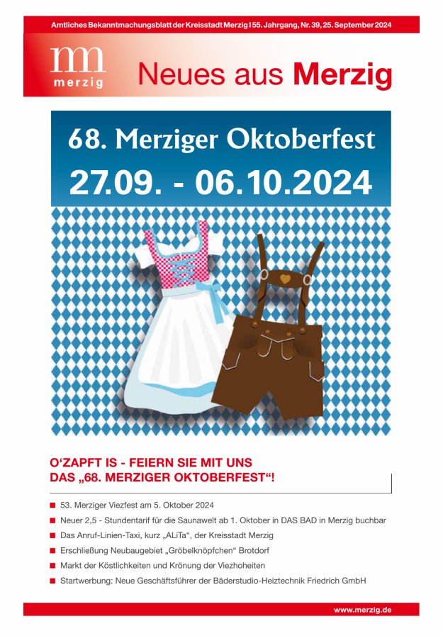 Neues aus Merzig Titelblatt 39/2024
