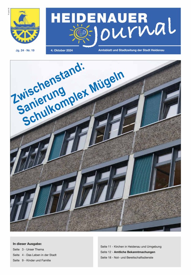 Heidenauer Journal - Amtsblatt und Stadtzeitung der Stadt Heidenau Titelblatt 19/2024