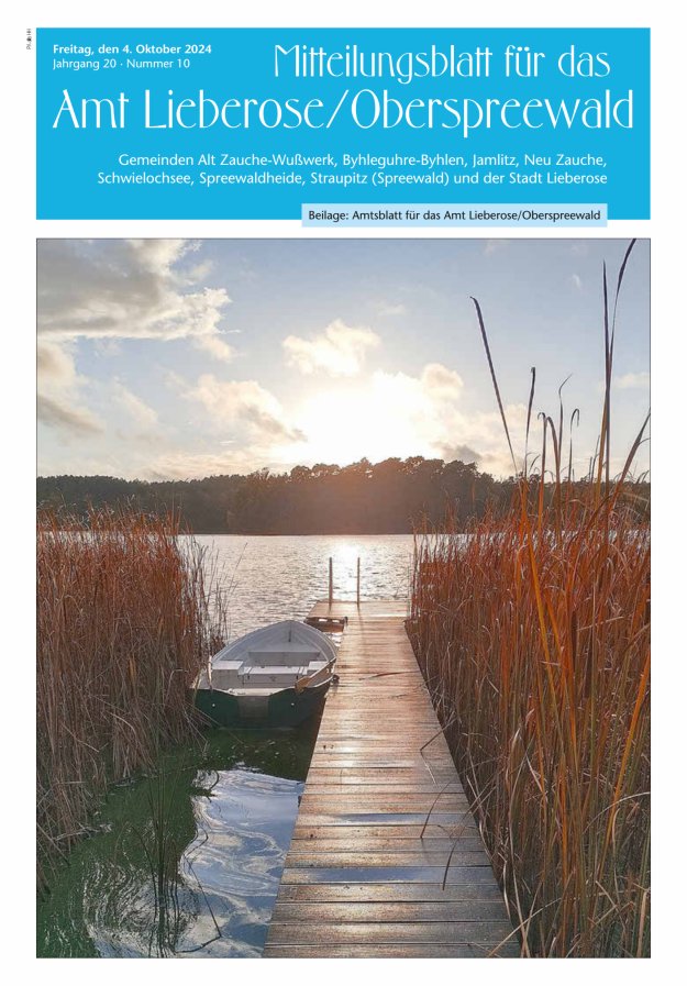 Mitteilungsblatt – Amtsblatt für das Amt Lieberose/Oberspreewald Titelblatt 10/2024
