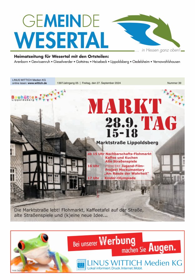 Wesertal Titelblatt 39/2024