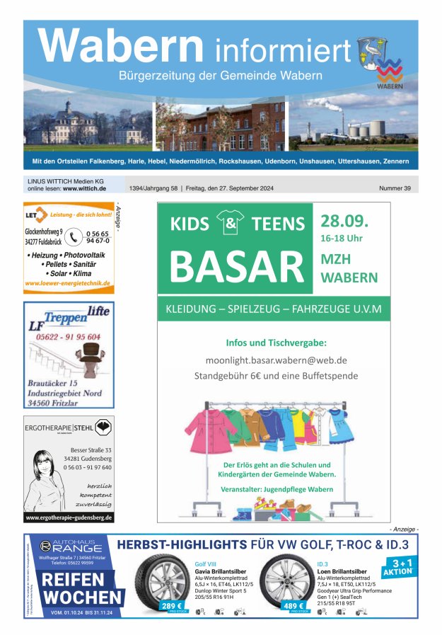 Wabern informiert Titelblatt 39/2024