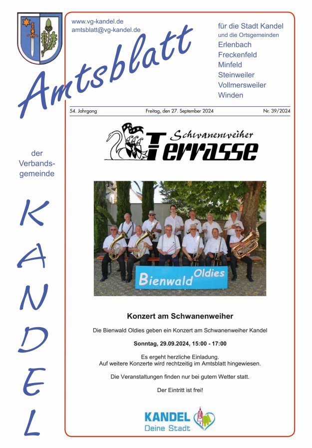 Amtsblatt VG Kandel Titelblatt 39/2024