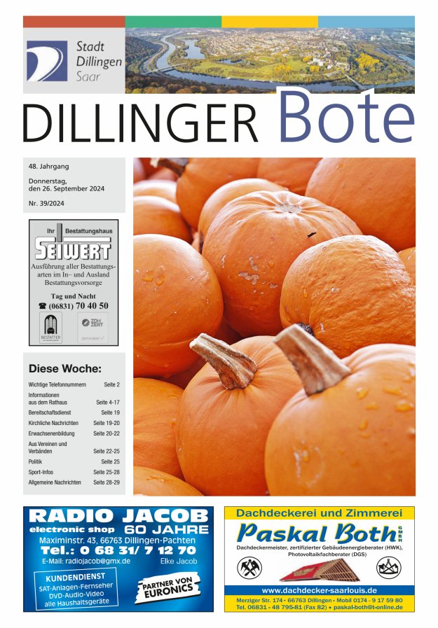 Dillinger Bote Titelblatt 39/2024
