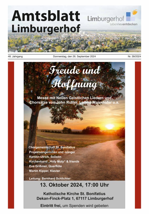 Amtsblatt Limburgerhof Titelblatt 39/2024