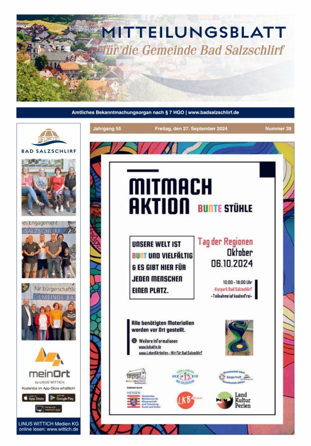 Amtliches Bekanntmachungsorgan der Gemeinde Bad Salzschlirf Titelblatt 39/2024