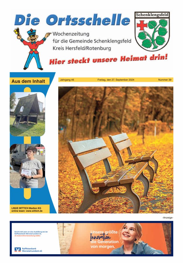 Die Ortsschelle Titelblatt 39/2024