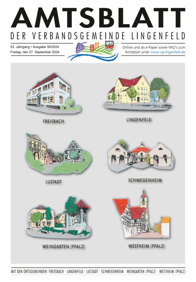 Amtsblatt der VG Lingenfeld Titelblatt 39/2024