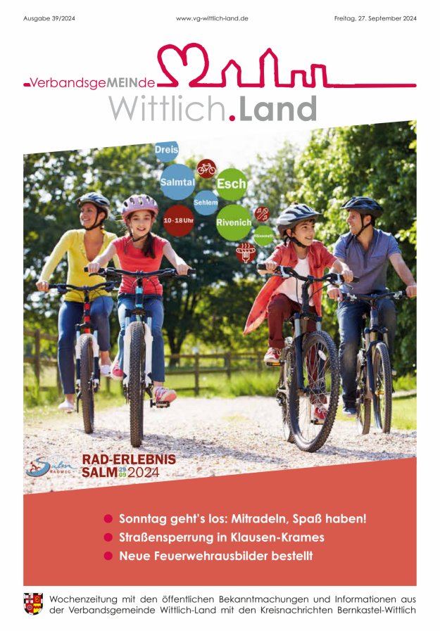 Mein Wittlich.Land Titelblatt 39/2024