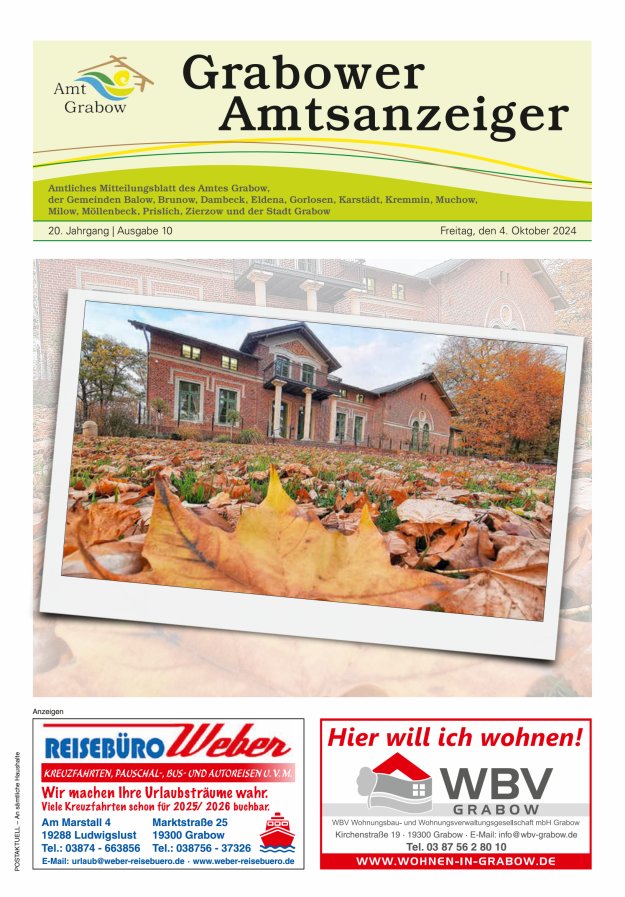 Grabower Amtsanzeiger Titelblatt 10/2024