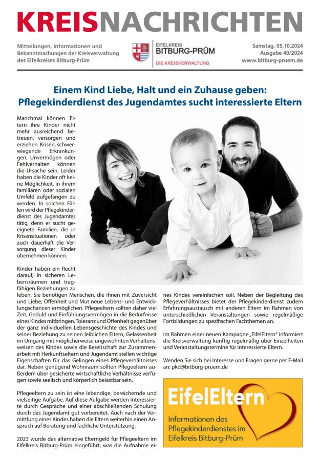 Kreis Bitburg-Prüm Titelblatt 40/2024