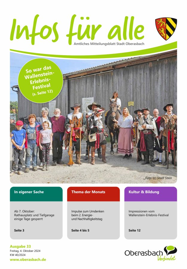 Stadt Oberasbach Titelblatt 33/2024