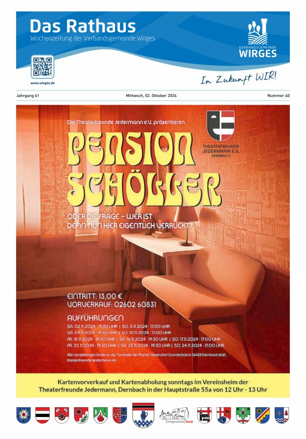 Das Rathaus - Informationen für die Bürger in der VG Wirges Titelblatt 40/2024