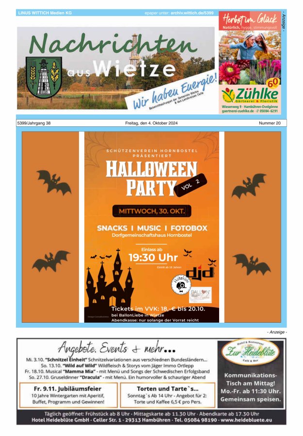Nachrichten aus Wietze Titelblatt 20/2024