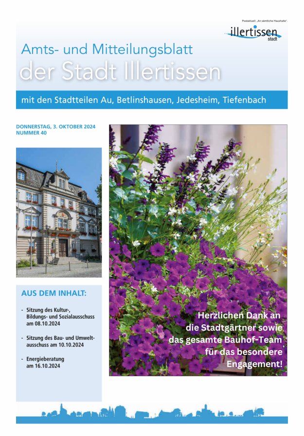 Amts- und Mitteilungsblatt Stadt Illertissen Titelblatt 40/2024