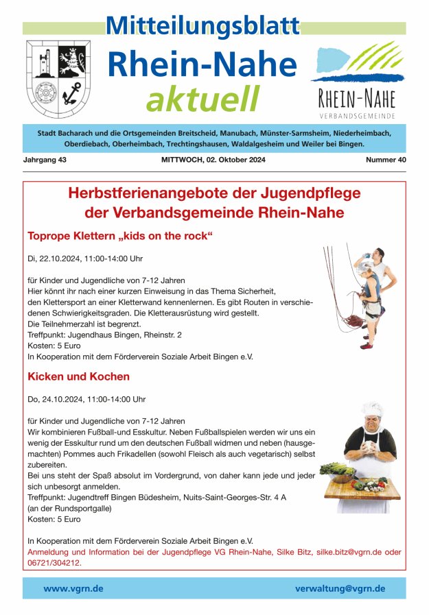 Rhein-Nahe aktuell Titelblatt 40/2024