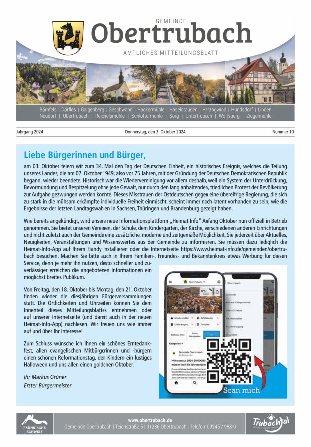 Obertrubach Titelblatt 10/2024