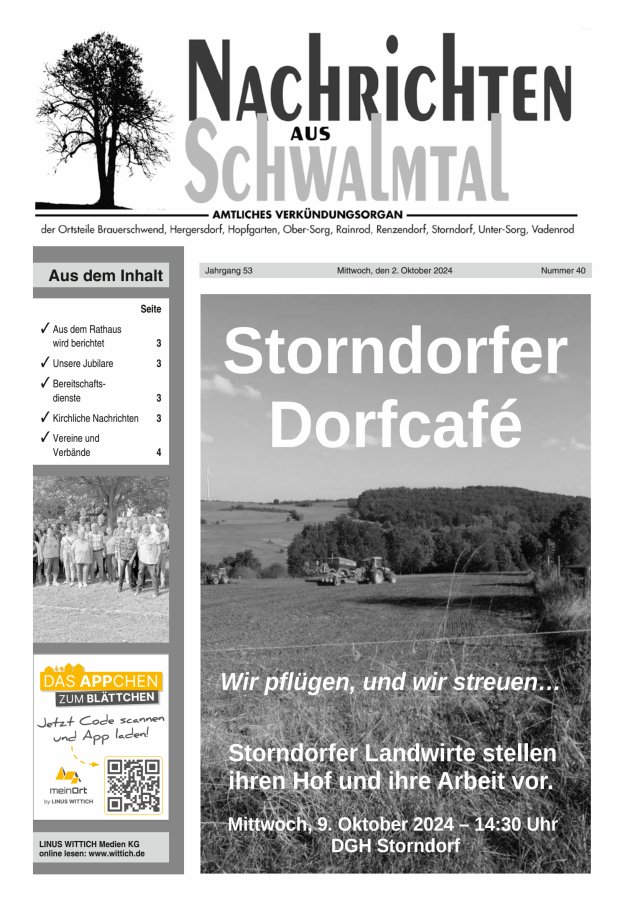 Nachrichten aus Schwalmtal Titelblatt 40/2024