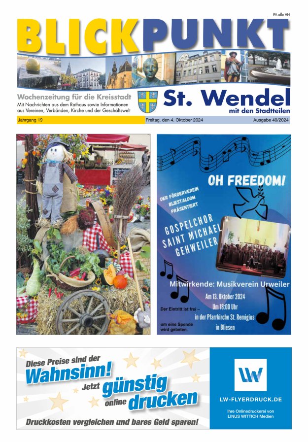 Blickpunkt St Wendel Titelblatt 40/2024