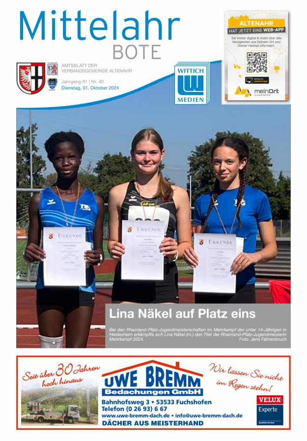 Mittelahr Bote Titelblatt 40/2024