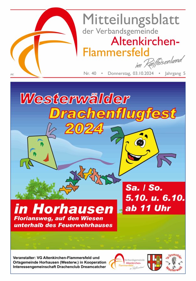 Mitteilungsblatt Verbandsgemeinde Altenkirchen-Flammersfeld Titelblatt 40/2024