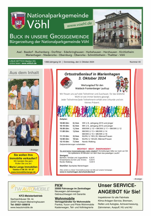 Blick in unsere Grossgemeinde Titelblatt 40/2024