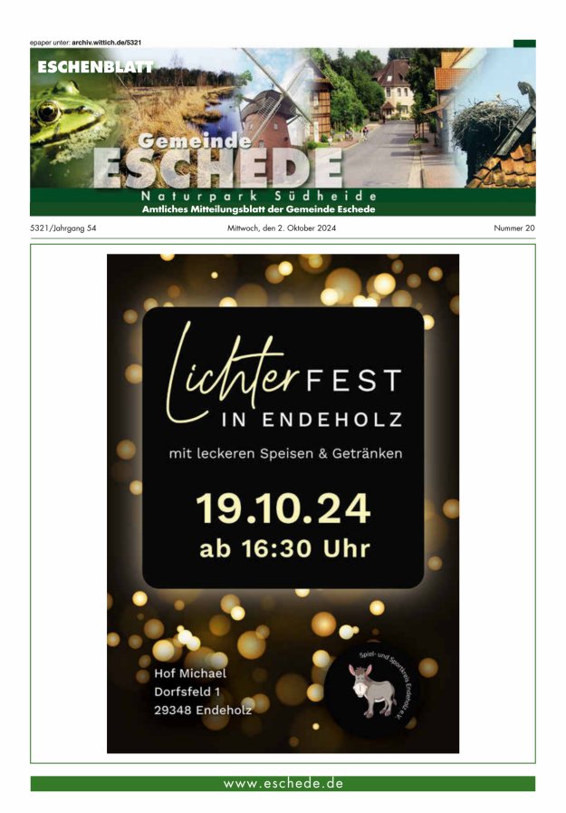 Eschenblatt Titelblatt 20/2024