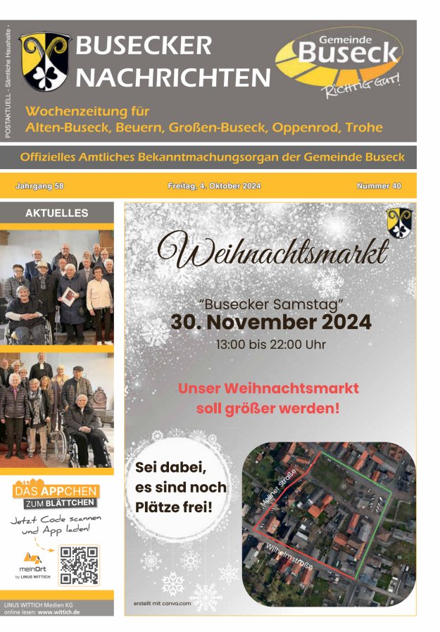 Busecker Nachrichten Titelblatt 40/2024